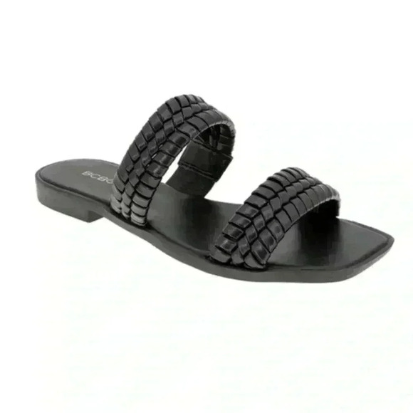 BCBGeneration Shoes - BCBGENERATION Womens Black Comfort Lara Square Toe Slip On Sandals WomenSize 7.5